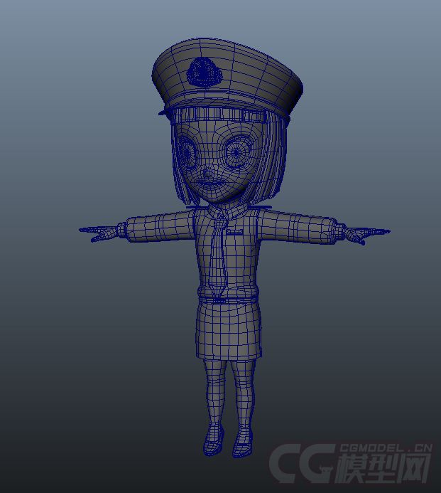 影视级卡通女孩,女警察,女税务员,公务员 有贴图