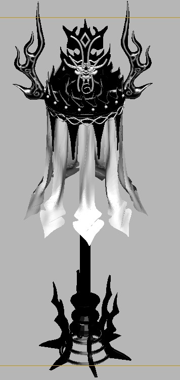 个精美高档的灵幡3d高模模型,华丽细致的出殡丧葬招魂用的幡旗,引魂幡