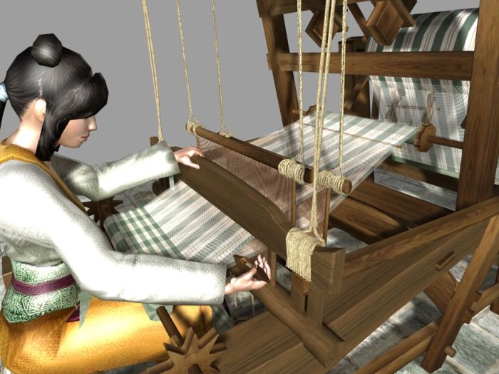 古代织布机有动画