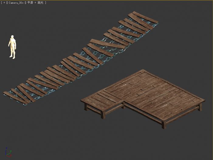 地宫铁索木板桥.铁锁链.码头 道具 写实场景 游戏