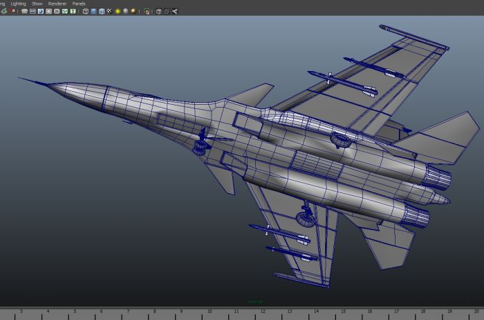 maya歼十五飞机模型 内含贴图 高低模型各1套