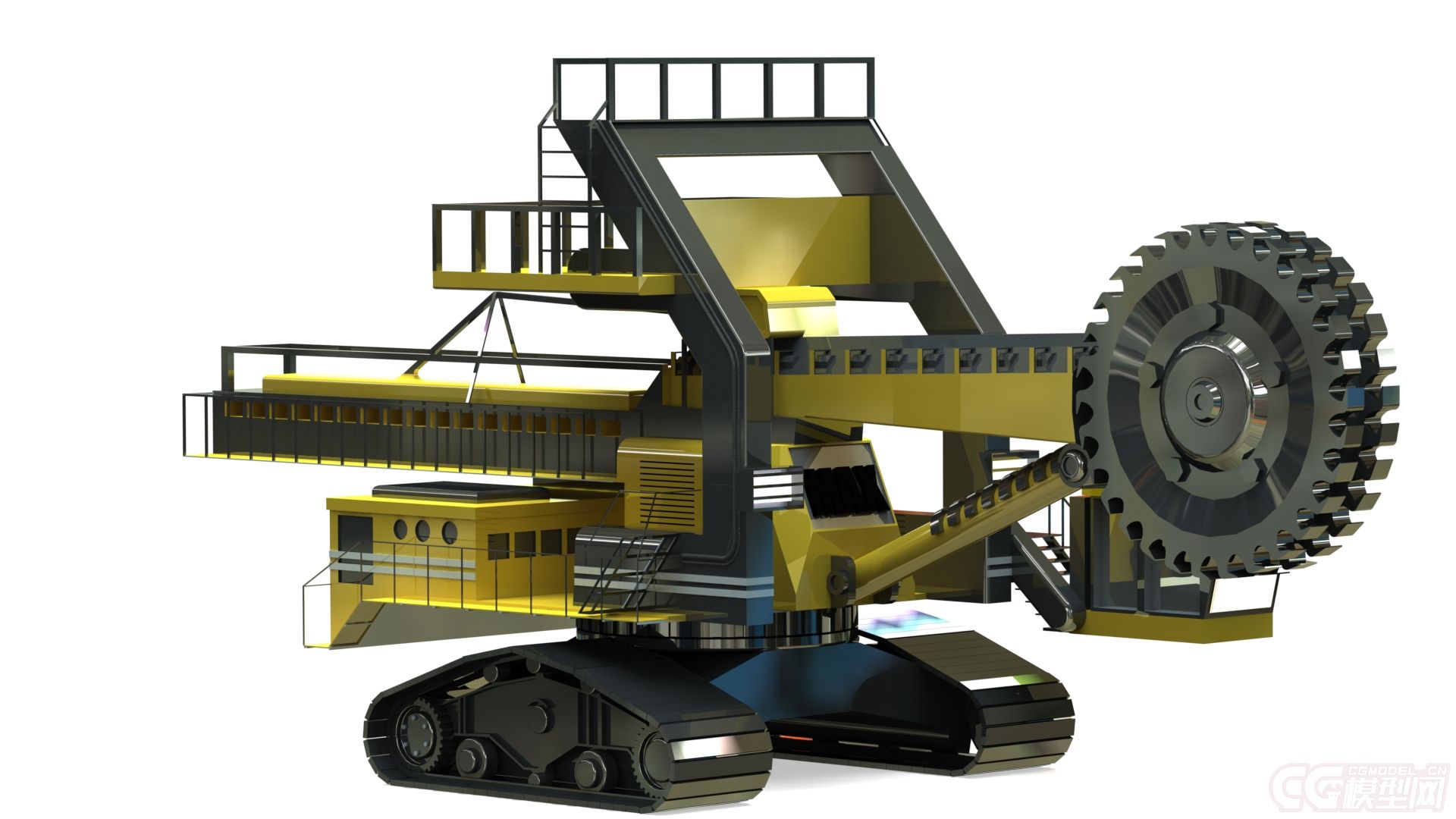 大型采矿挖煤机,超精细模型,结构清晰,合理.提供多种三维格式文件下载