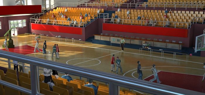 篮球馆篮球场室内打篮球篮球比赛街头篮球 打