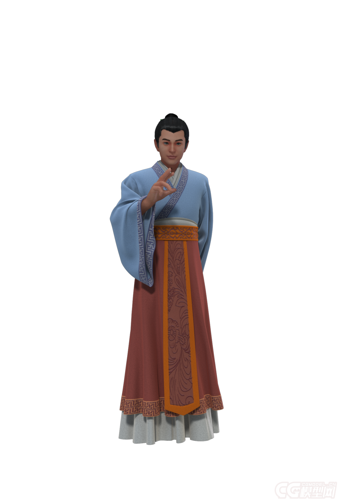古代美男子带绑定模型(潘安) 汉服男人