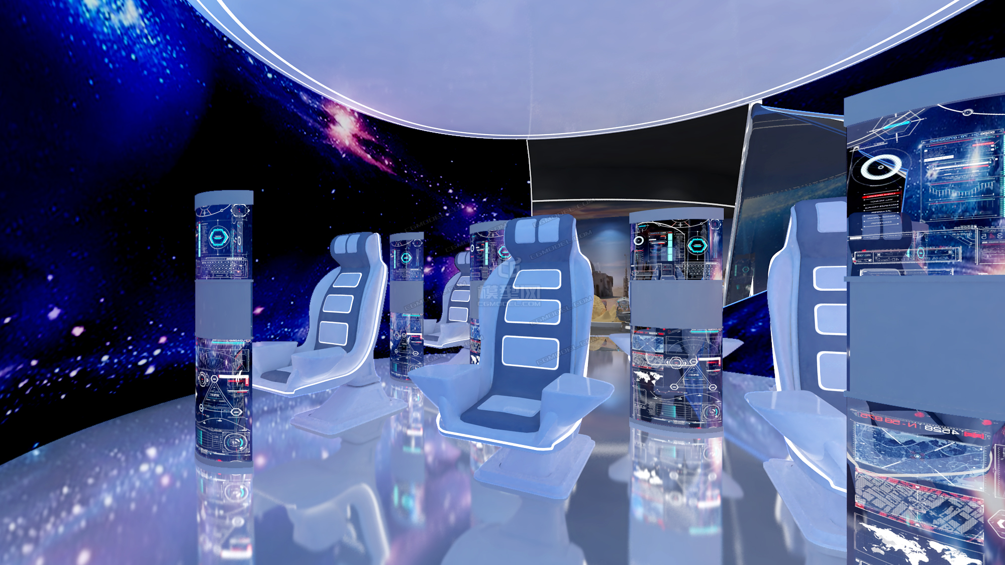 太空舱和一个科幻环境