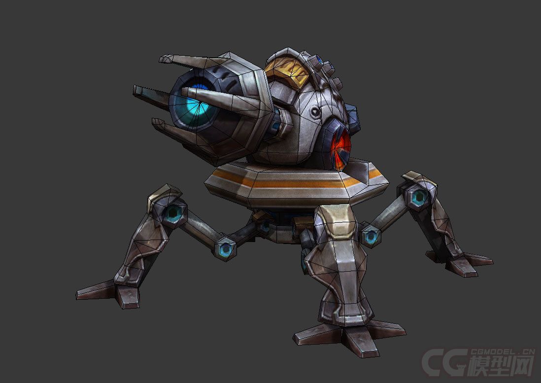 高质量科幻炮台机械火炮兵防御塔炮台机器人炮