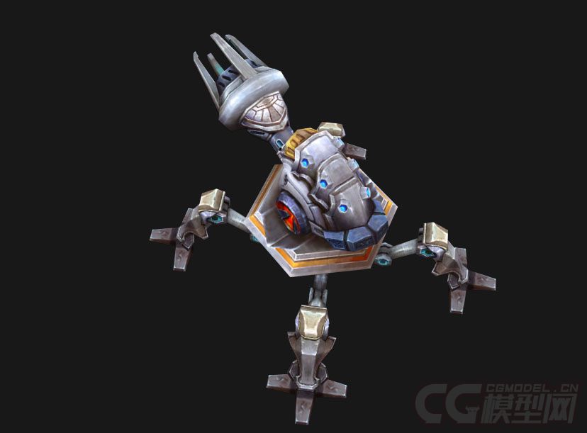 高质量科幻炮台机械火炮兵防御塔炮台机器人炮