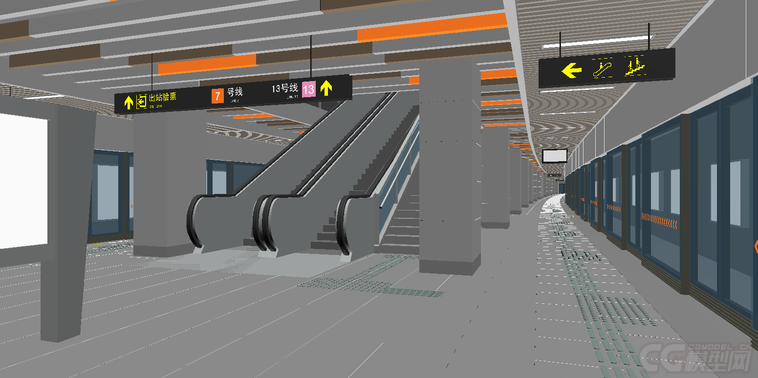 地铁站室内3d模型