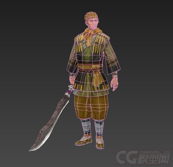 3d动画黄巾大刀兵,男人战士人物角色,男人,战士,大汉,武士,含蒙皮动画