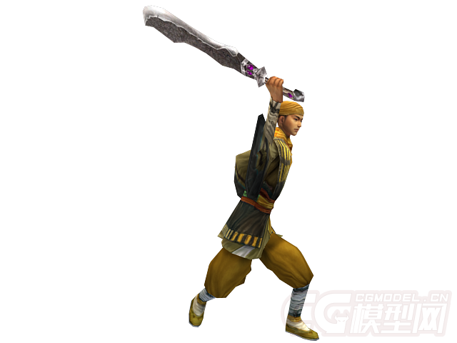 3d动画黄巾大刀兵,男人战士人物角色,男人,战士,大汉,武士,含蒙皮动画