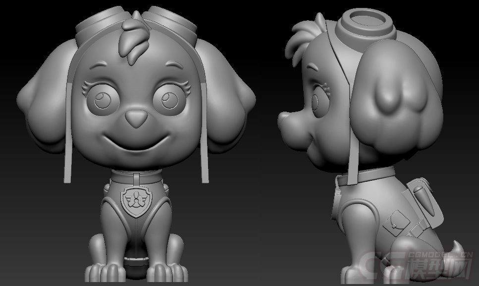 卡通小狗6只 狗狗汪汪队 狗狗巡逻队可3D打印