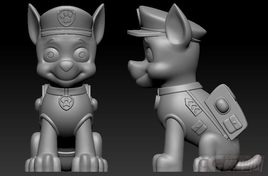 卡通小狗6只 狗狗汪汪队 狗狗巡逻队可3D打印