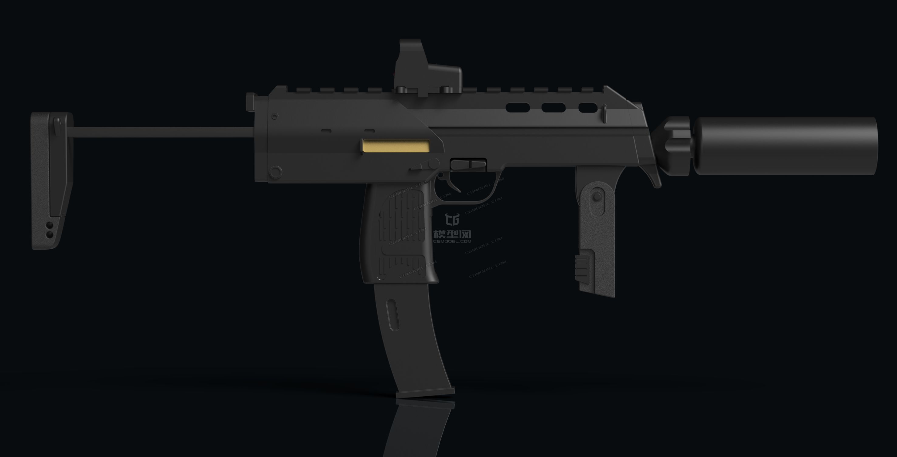 德国mp7单兵自卫武器_l`h作品_武器枪械模型_cg模型网