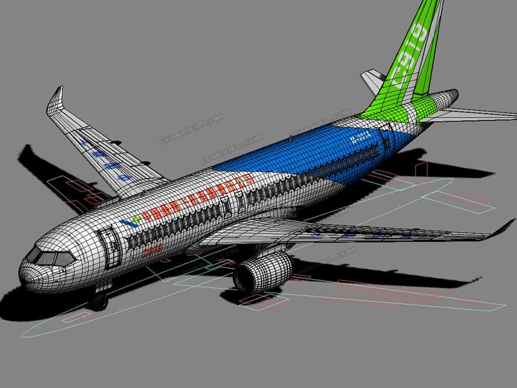 写实国产大客机c919,带控制器,方便做动画-客机/民用飞机-飞机/航空器