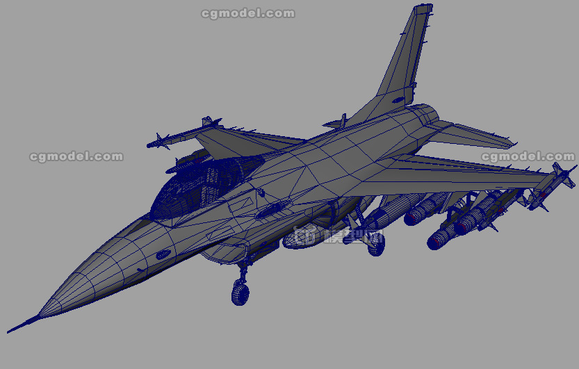 F-16战斗机,F16战隼,飞机带驾驶舱,导弹等细节