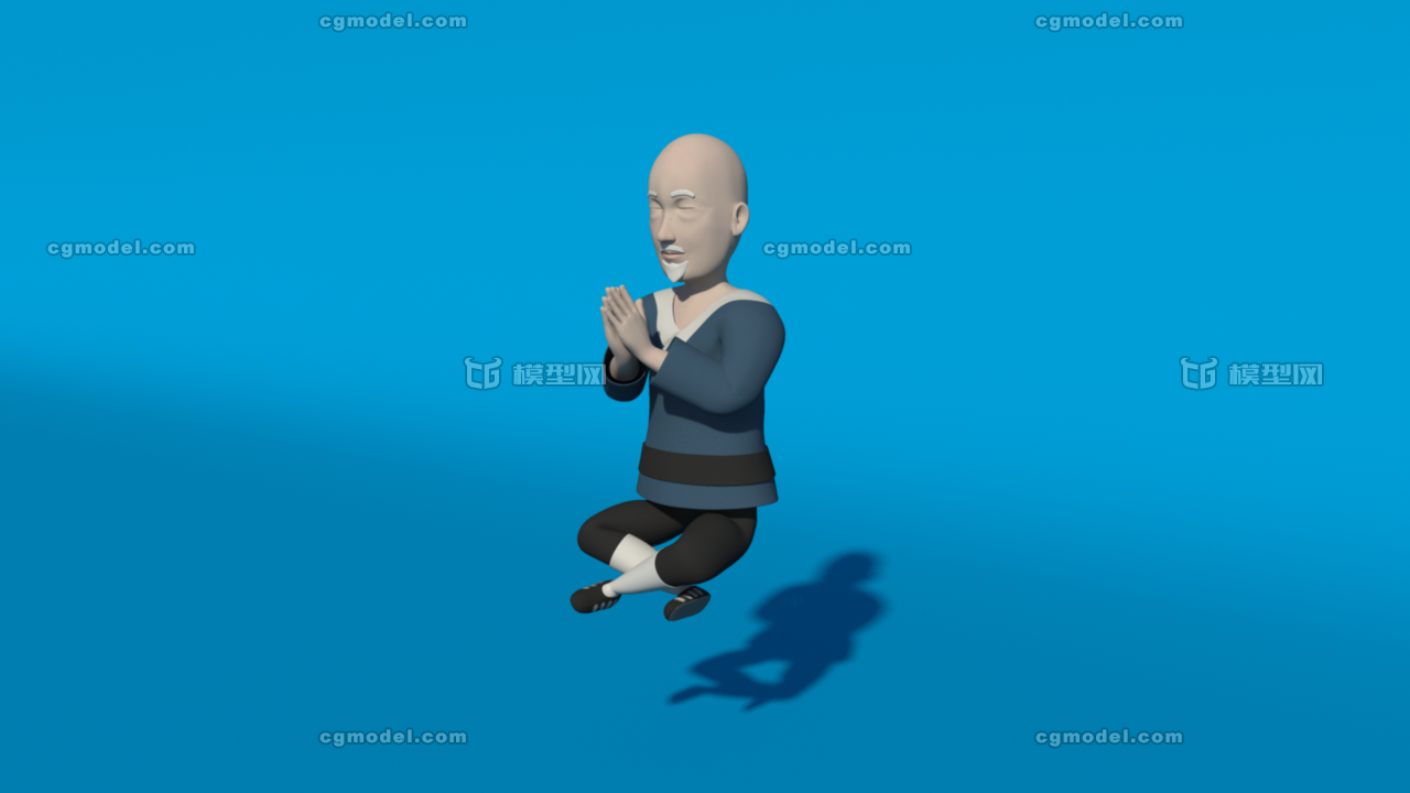 少林寺老和尚带绑定,表情,贴图