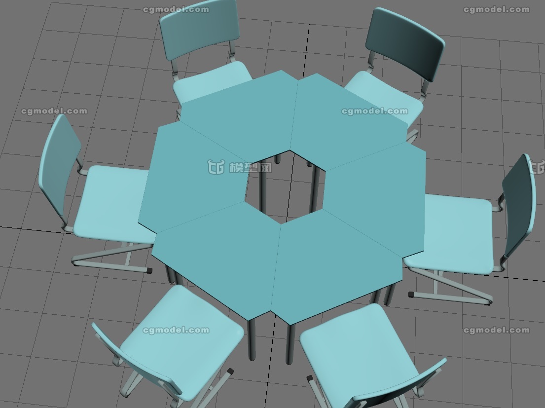 六边形桌子_0013作品_家具桌椅_cg模型网