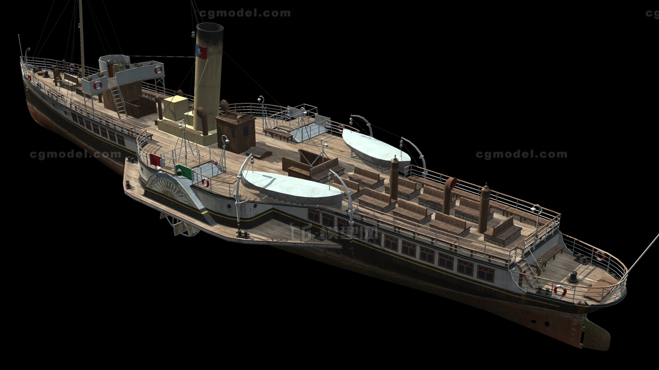 蒸汽船19世纪客轮油轮轮船蒸汽动力