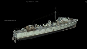 二战炮艇快艇军舰鱼雷艇扫雷艇摩托艇带内部结