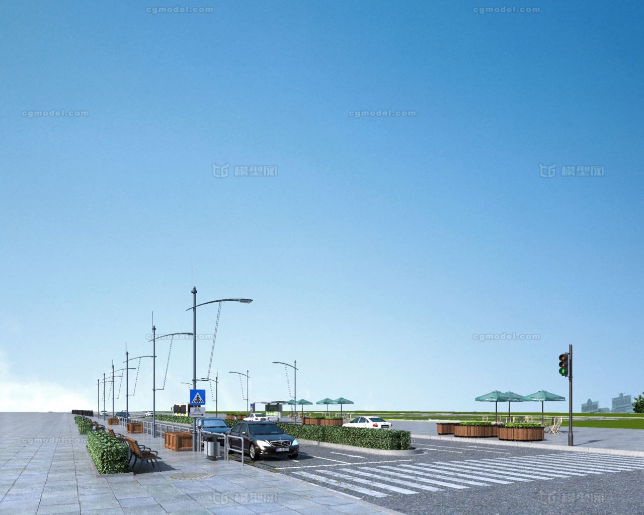 城市小品 街道小品 城市道路指示牌 道路小品 马路素材 道路素材 城市