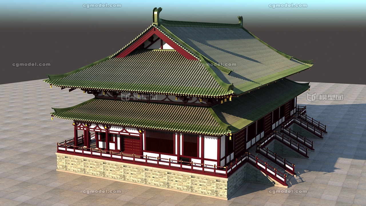 唐朝风格建筑 宫殿模型 唐长安城宫殿模型