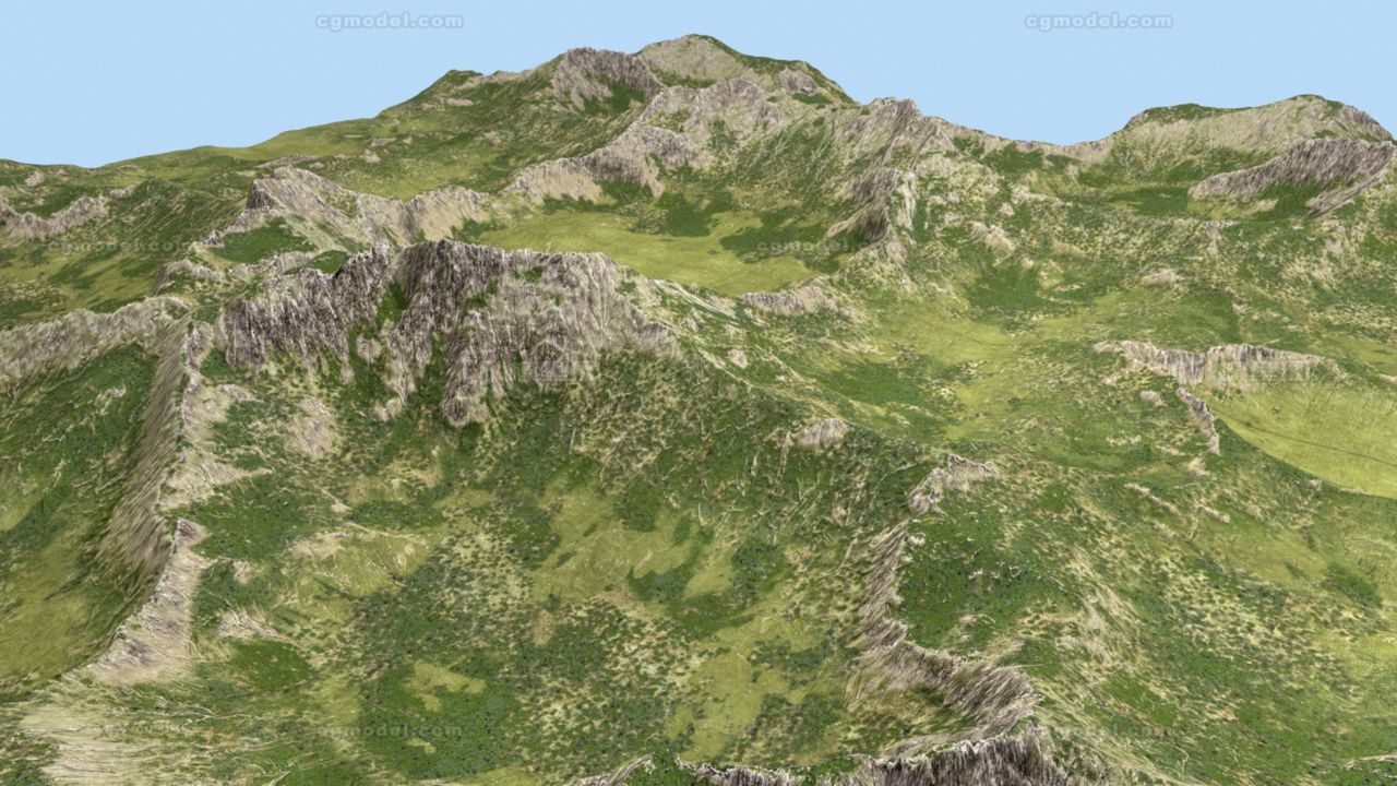 次世代 写实 连绵起伏的山脉地形 4k贴图游戏 自然场景 游戏场景地图