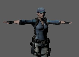 游戏女孩模型 戴帽子、绑定(有面部绑定)-CG模
