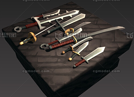 一套各式各样的次世代刀剑模型 刀具 匕首 武士