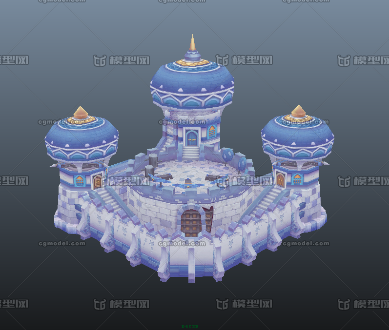 q版写实手绘欧式埃及城堡防御塔箭塔