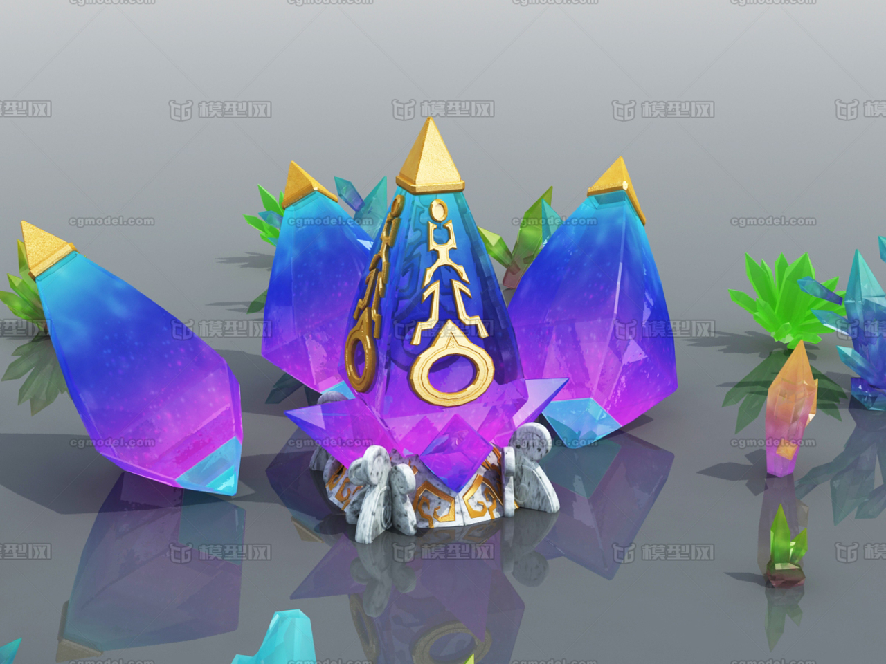 水晶林水晶神石祭坛仪式石五彩石