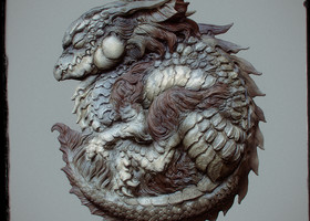 X魔王&许喆隆合作的中国龙系列雕像第一弹：《金鳞志异，螭龙初现》