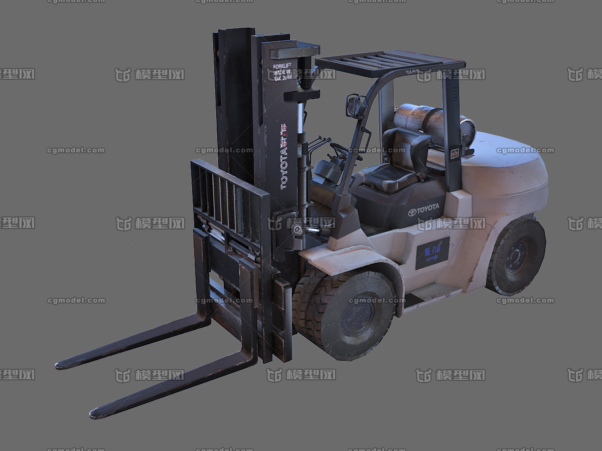 写实简模叉车【次世代】模型,建筑机器,工程车