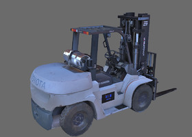 写实简模叉车【次世代】模型,建筑机器,工程车