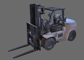 写实简模叉车【次世代】模型,建筑机器,工程车