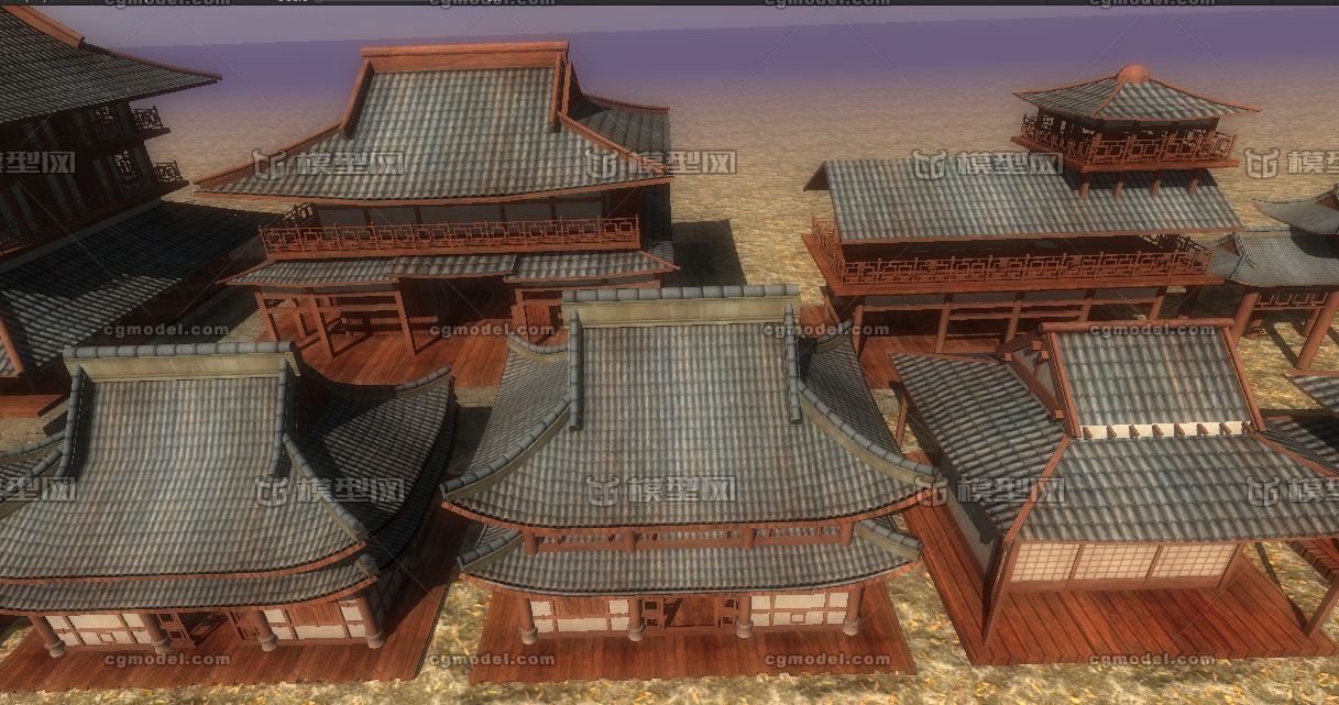 中式场景建筑 道具 中国古代房子