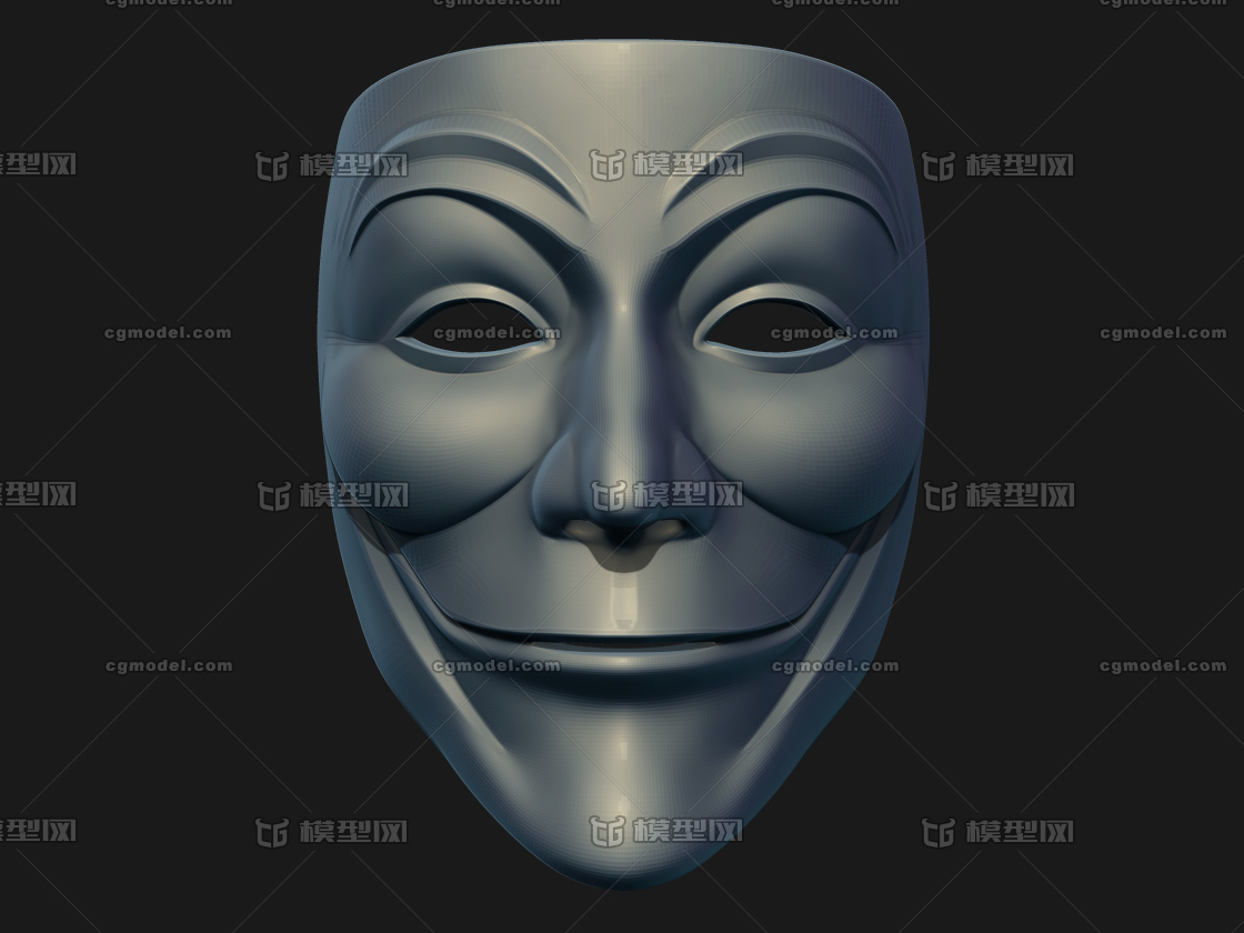 笑脸大嘴小丑面具-CG模型网(cgmodel)-专注CG模型