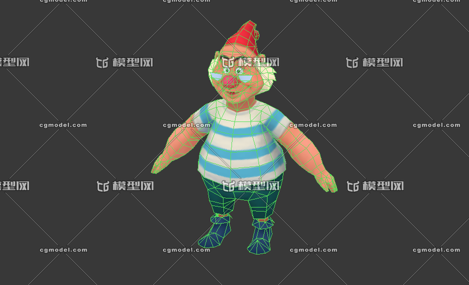 卡通q版人物可爱的红鼻子小丑小胖子圣诞老_n.y.s作品