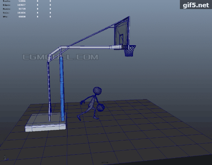 扣篮     篮球   篮筐  火柴人  .mb    .fbx