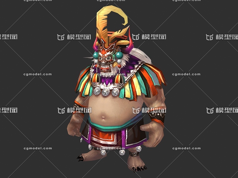 魔罗祭祀萨满祭司带着面罩的祭祀大师上师_大魔王999作品_人物男人_cg