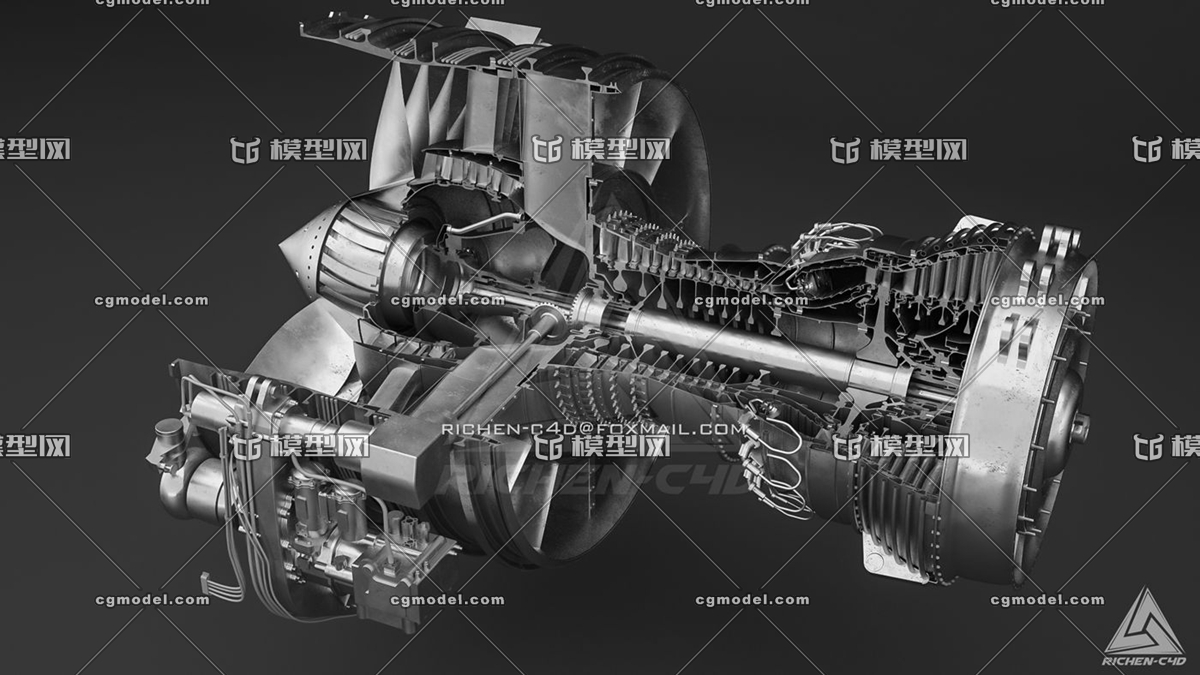 cg模型网独家发售 cfm56-7b发动机三维模型