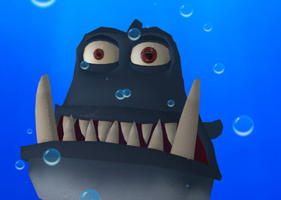 卡通怪兽鱼 怪鱼 獠牙鱼 可爱小怪物 怪兽 精灵 大嘴兽 海中怪物 海怪 远古鱼怪