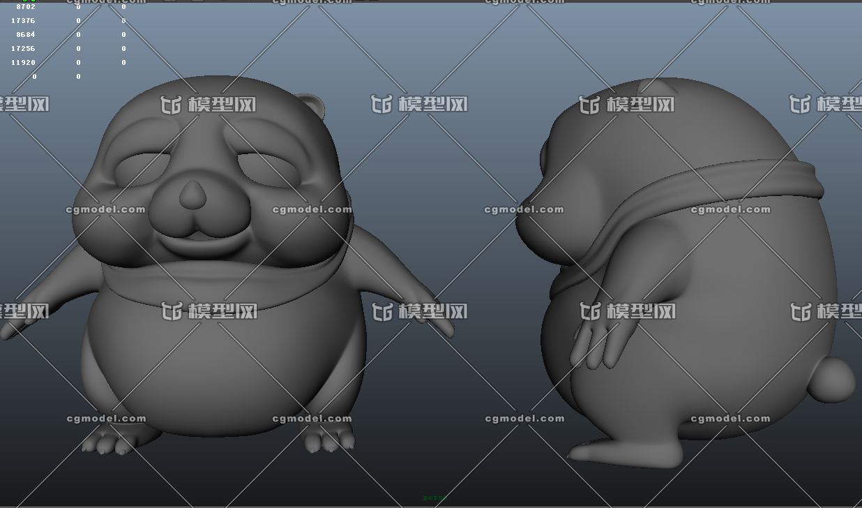 maya模型小动物,胖鼹鼠
