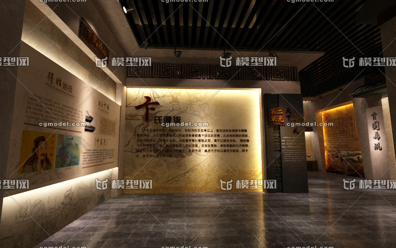 中式简约大门展厅,中式大门,门窗展厅样板间_大山谷图库