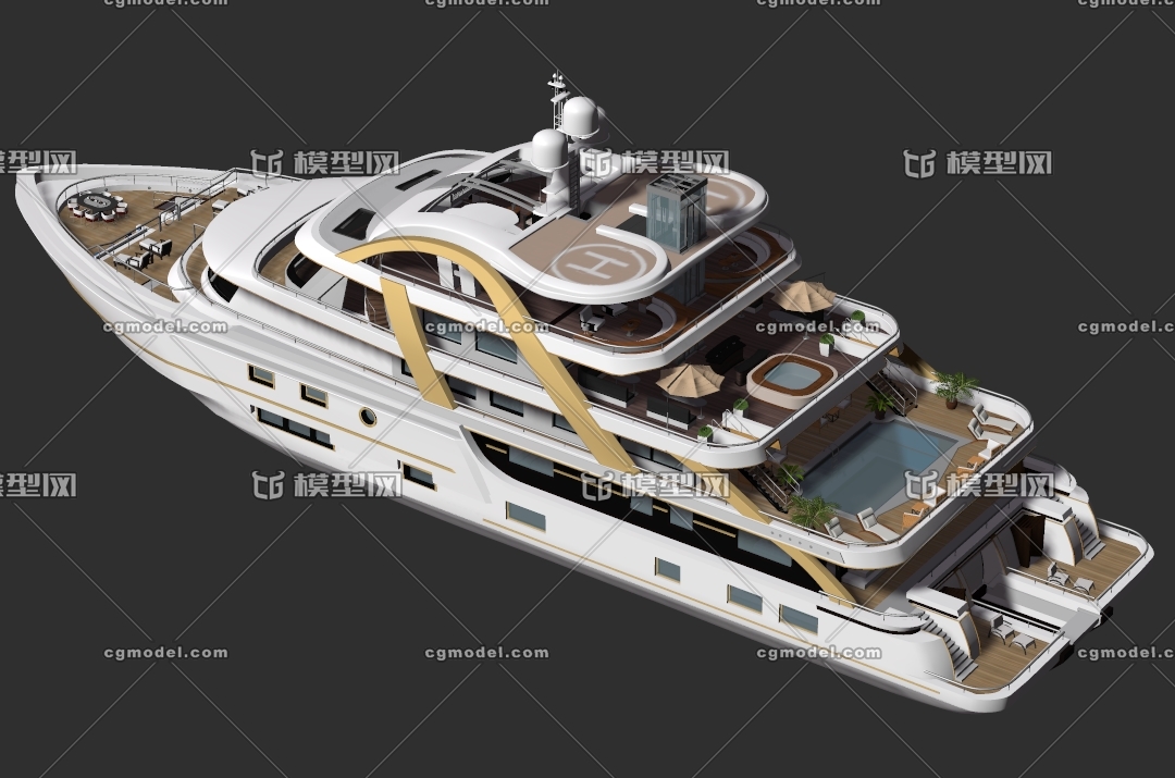 精细游轮 luxury yacht 游轮 豪华游轮 游轮内部结构 七层游轮 私人