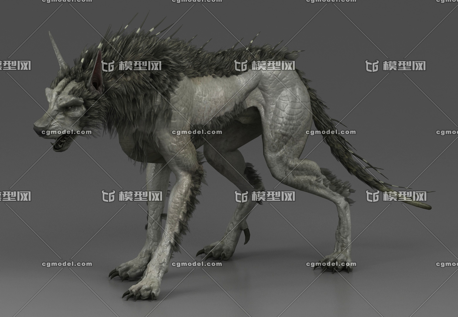 狂暴巨兽  变异飞狼  影视动画级别 带绑定 变异恶狼---无控制器