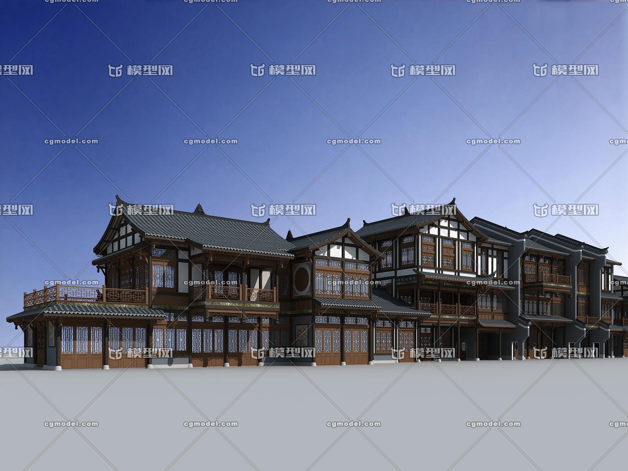 古建 古镇 古街 小镇 川东 商业_chw183作品_建筑商业办公_cg模型网