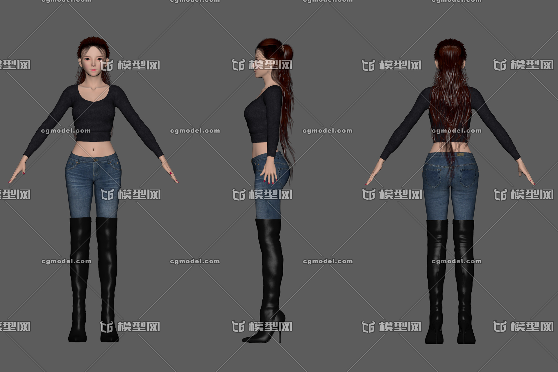 【美女名模】arvil (无绑定) 牛仔裤 比基尼套装 少女