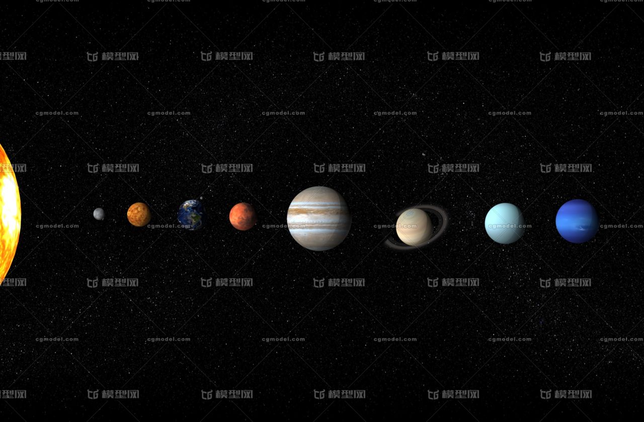 【8k贴图*别太阳系 星球 九大行星 太空场景 水星 金星 地球 火星