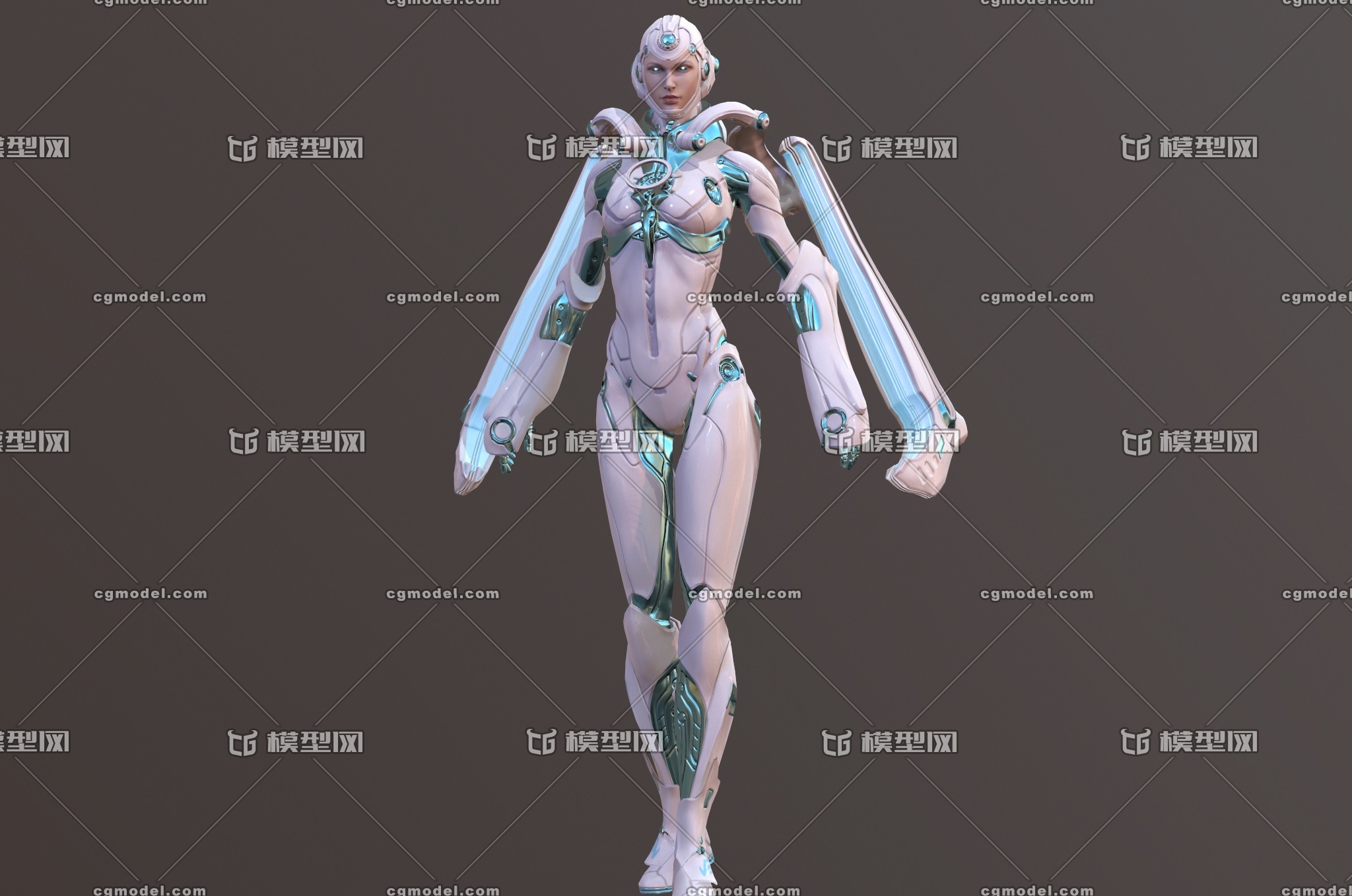 精致 未来 科幻 机器人 女飞行机器人 机械 机甲 铠甲
