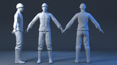 精细 中国消防员 救生员 FBX Maya源文件